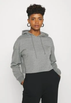 Even&Odd BASIC - Cropped Oversized Hoodie - Kapuzenpullover - Mottled Grey