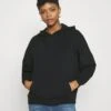 Even&Odd HOODIE LONG WITHOUT DRAWCORD AND POCKET - Kapuzenpullover - Black