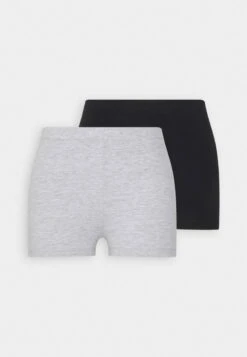 Even&Odd 2 PACK - Shorts - Black/mottled Light Grey